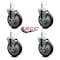 Service Caster 5'' Maroon Poly Swivel 7/16'' Grip Ring Stem Caster Set with Brake, 4PK SCC-GR20S514-PPUB-MRN-TLB-716138-4 - alternate 4